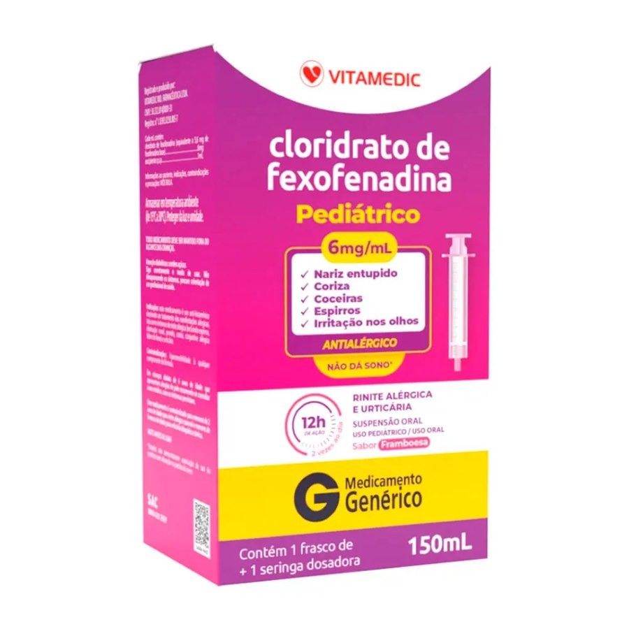 FEXOFENADINA 150ML 6MG/ML VITAMEDIC