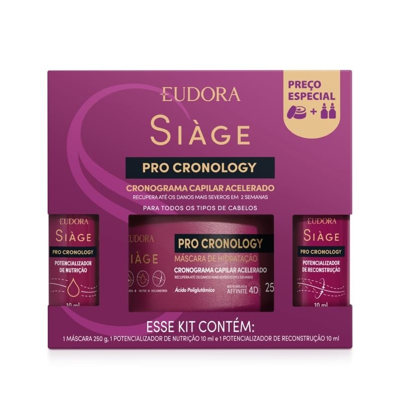 KIT EUDORA SIAGE PRO CRONOLOGY MASC+PONTENC 250G